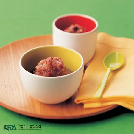 식혜 팥빙수 완성 사진