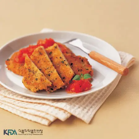 밀라노 스타일 포크 커틀렛 완성 사진