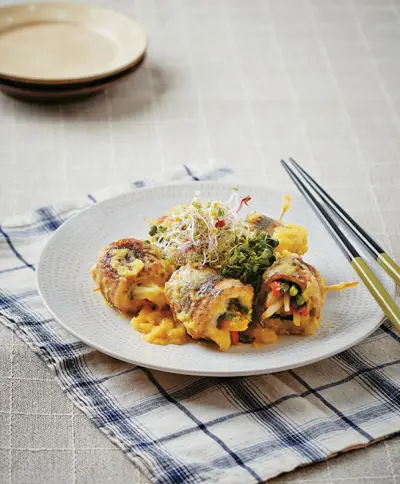 꽁치채소말이 완성 사진