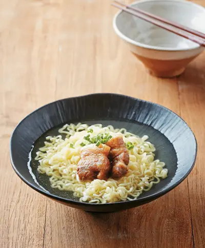 삼겹살라면 완성 사진