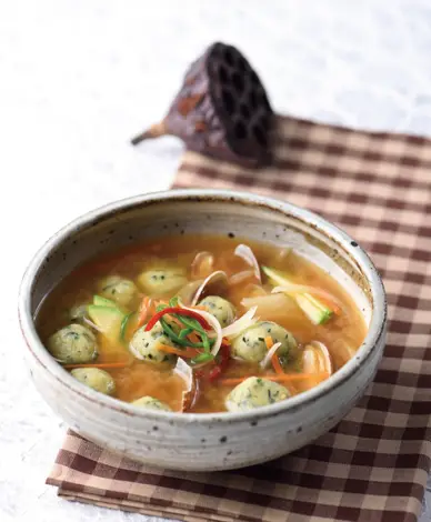 된장시금치옹심이 완성 사진