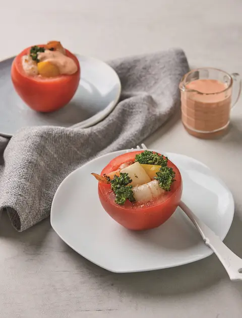 매운요거트 토마토샐러드 완성 사진