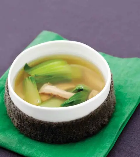 표고버섯 청경채국 완성 사진