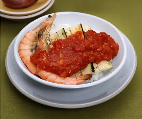 토마토덮밥 완성 사진