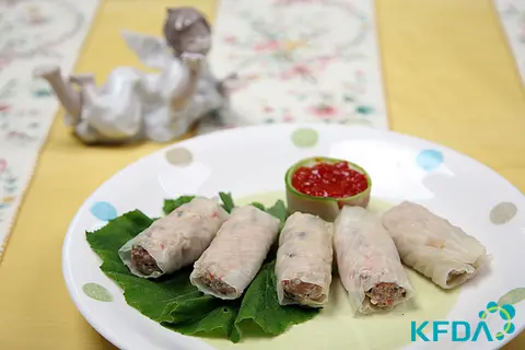 양배추두부찜과 양파케첩소스 완성 사진